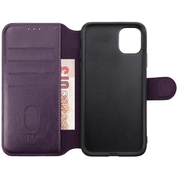 iPhone 11 Plånboksfodral Rvelon - Mörklila Mörklila