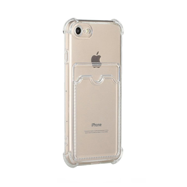 iPhone 7/8/SE (2020/2022) Stöttåligt Skal med Korthållare - Transparent Transparent