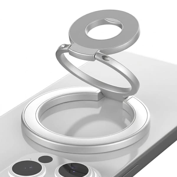 MagSafe Ringhållare med Dubbelt Stativ för Mobil - Silver sølv