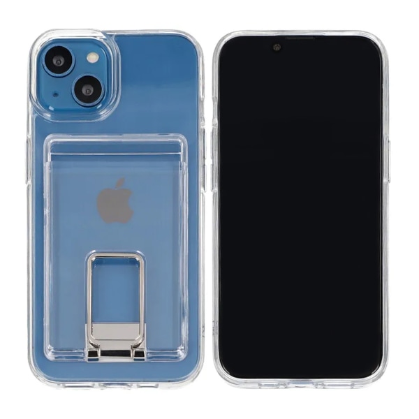 iPhone 13 Mobilskal med Korthållare och Stativ - Transparent Transparent