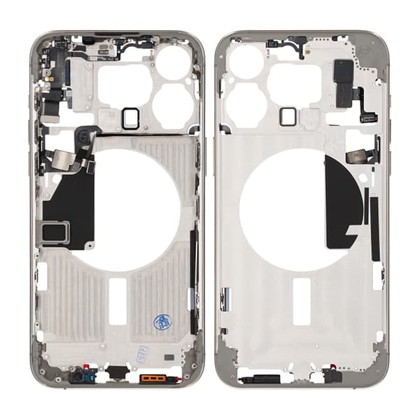 iPhone 15 Pro Max Mittenram med smådelar OEM - Naturlig Titan harmaa