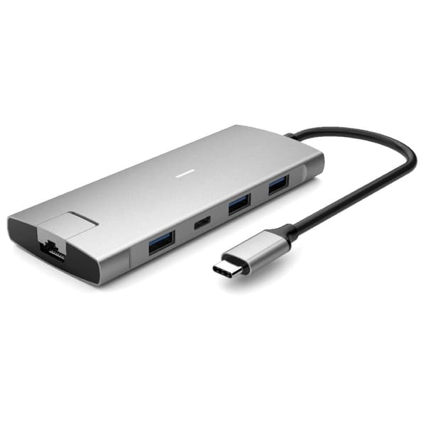 iiglo 8-i-1 Slim MultiPort Dockingstation Ljusgrå - Nyskick