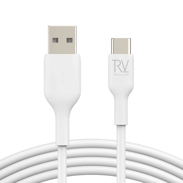 Rvelon USB-A till USB-C Kabel 1M - Vit Vit