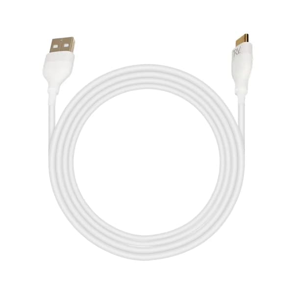 Rvelon Laddkabel USB A till USB C Silikon 60W - 1M Vit hvid