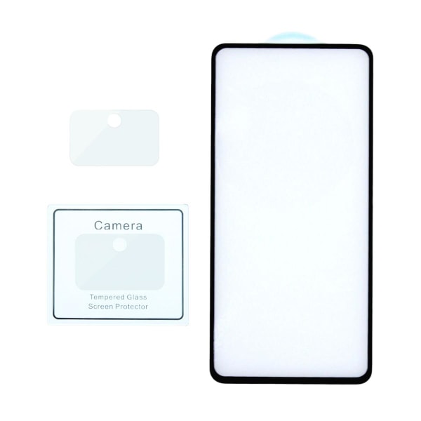 Skärmskydd och kameraskydd Samsung A51- 3D Härdat Glas Transparent