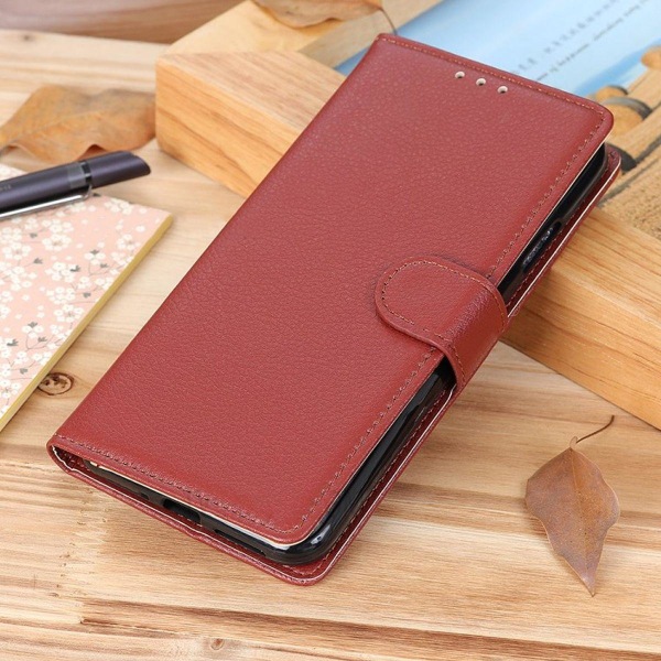 Xiaomi Redmi 9C Plånboksfodral med Stativ - Brun Brown