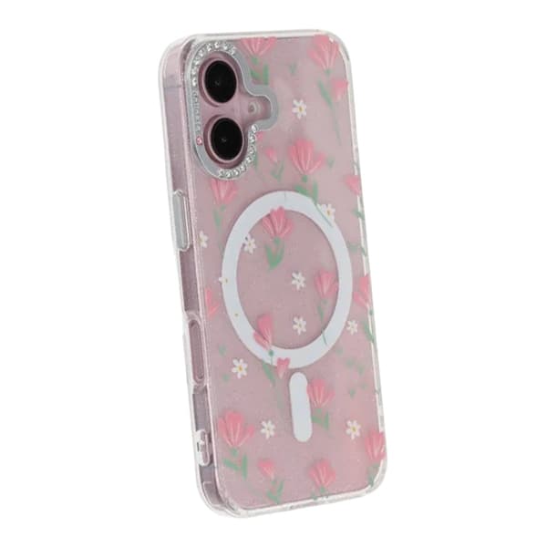 Blommigt Skal med Magsafe för iPhone 17 - Rosa rosa