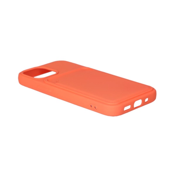 iPhone 13 Mini Silikonskal med Korthållare - Orange Orange