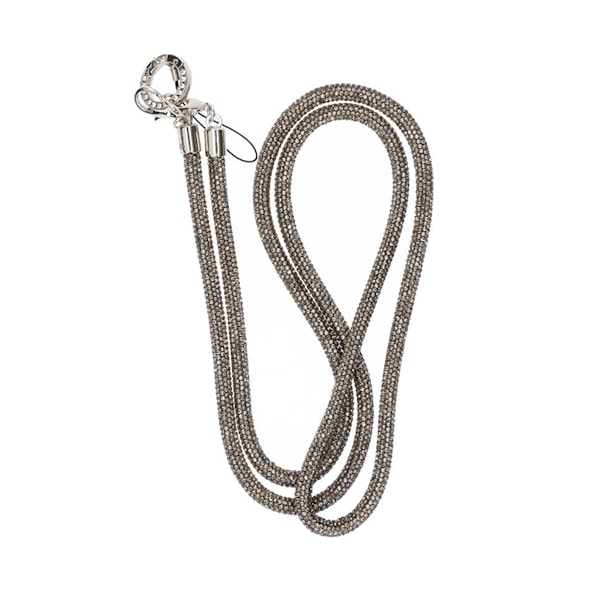 Mobilband Halsband 120cm - Ljusgrå glitter grå
