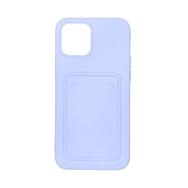 iPhone 12 Pro Max Silikonskal med Korthållare - Lila Purple