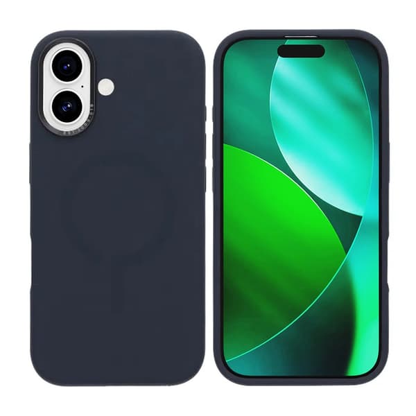Mobilskal Silikon med Kamera Metallram för iPhone 17 - Blå Blå