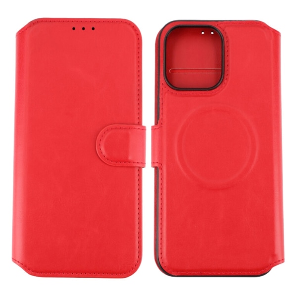 iPhone 15 Pro Max Plånboksfodral med Magsafe Rvelon - Röd Röd