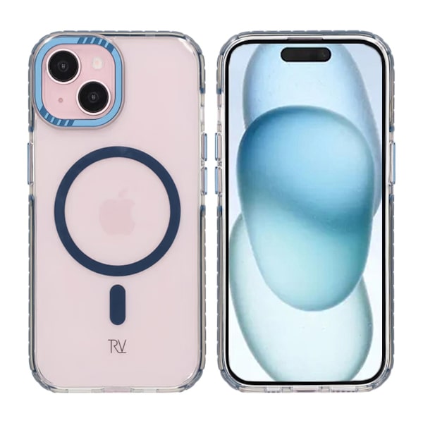 iPhone 15 Rvelon Mobilskal Magnet Förstärkt - Blå Blå