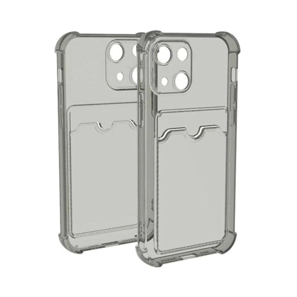 iPhone 13 Stöttåligt Skal med Korthållare - Grå grå