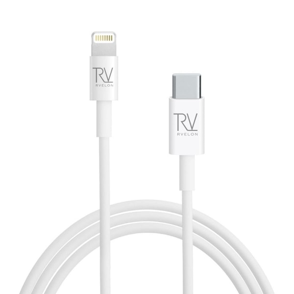 Rvelon USB-C till Lightning Kabel 2m White