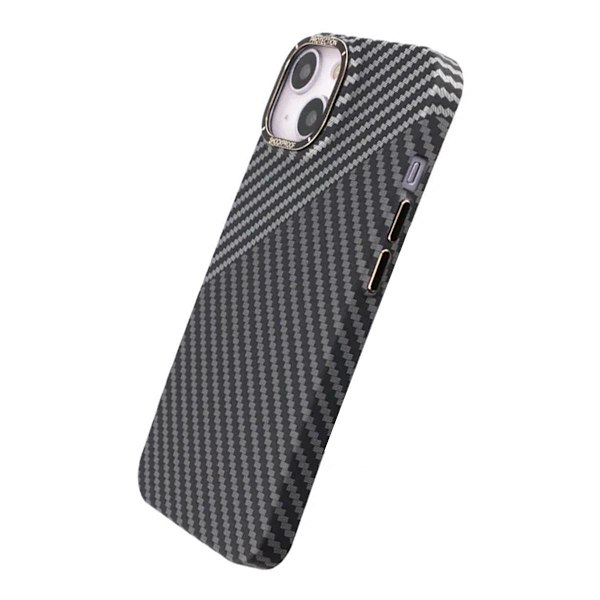 Kolfiber Skal iPhone 14 - Svart & Vit Svart