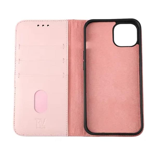 iPhone 13 Plånboksfodral Läder Rvelon - Rosa Gammal rosa