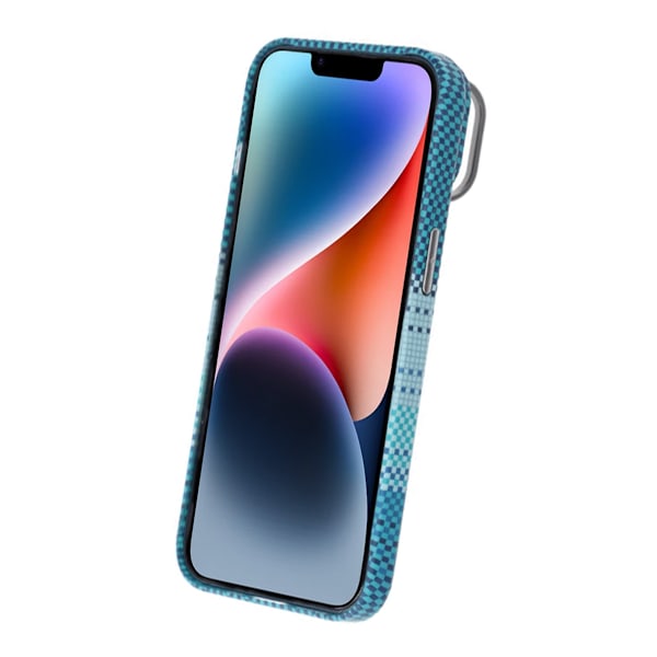 iPhone 13/14 Skal med Magsafe och Utfällbart Stativ - Randig Grön Grön