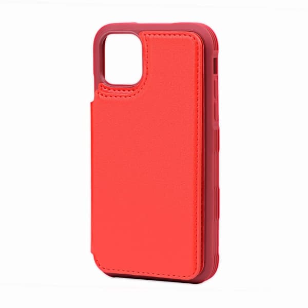 iPhone 11 Pro Stöttåligt Skal med Kortfack - Röd Red