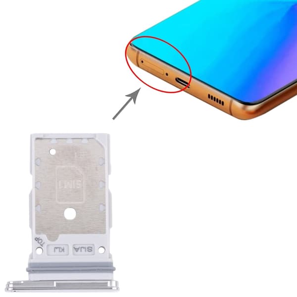 Samsung Galaxy S22/S22 Plus Dubbelt Simkortshållare - Fantom White vit