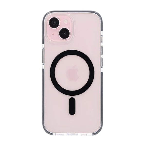 iPhone 15 Mobilskal Magnet Dubbelskydd - Svart Svart