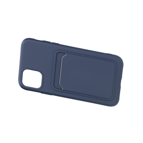 iPhone 11 Silikonskal med Korthållare - Blå Blå
