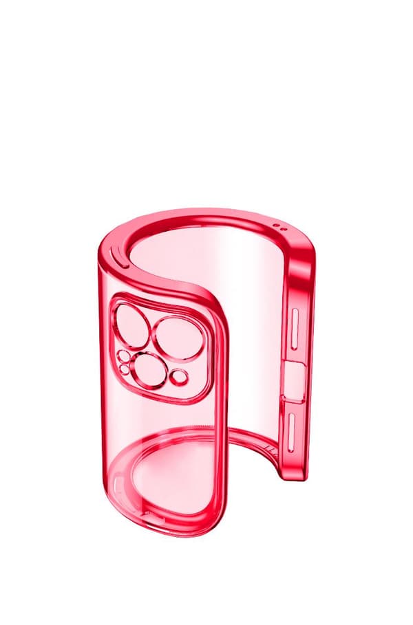 iPhone 12 Pro Mobilskal med Kameraskydd - Röd/transparent Red