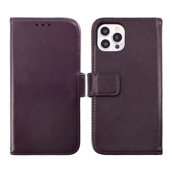 iPhone 14 Pro Plånboksfodral Läder Rvelon - Lila Bordeaux