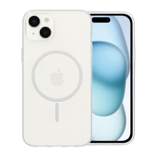 Magsafe Stöttåligt Skal för iPhone 15 - Transparent läpinäkyvä