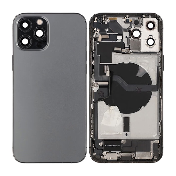 iPhone 12 Pro Max Baksida med Komplett Ram - Grafit harmaa