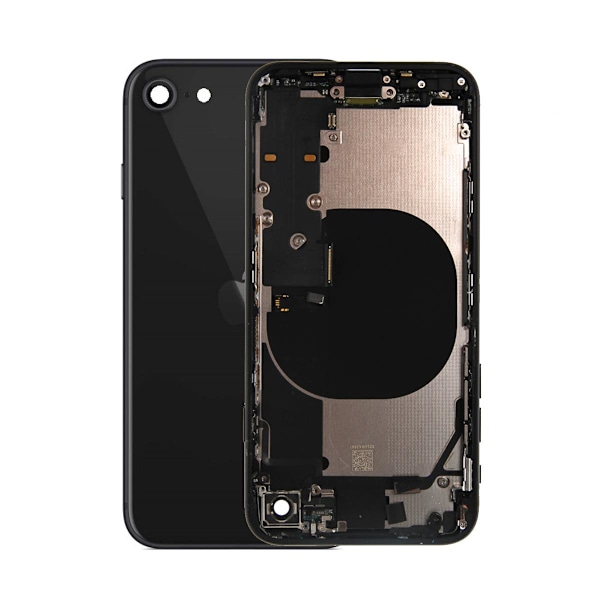 iPhone SE 2020 Baksida med Komplett Ram - Svart Svart
