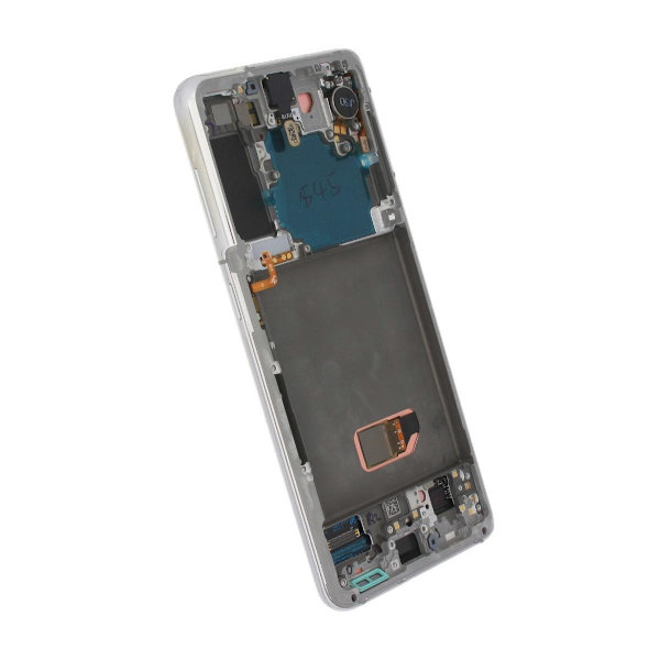 Samsung Galaxy S21 5G Skärm med LCD Display Original + Framkamera Original - Vit White