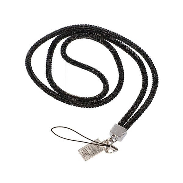 Mobilhalsband Snöre - Svart glitter Black