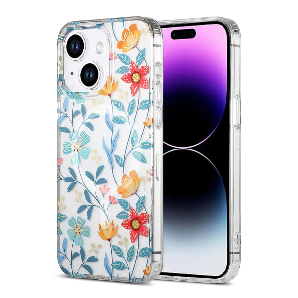 iPhone 14/15 Plus Mobilskal MagSafe - Blommor & Kvistar multifärg