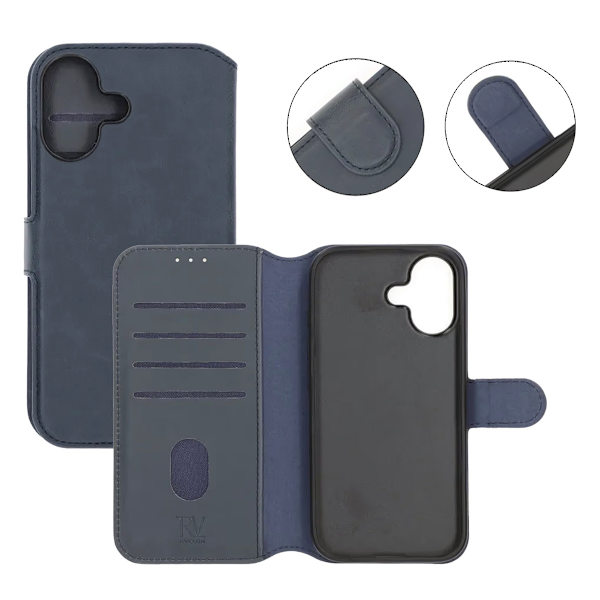 Rvelon Plånboksfodral Magnet för iPhone 17 - Blå Blå