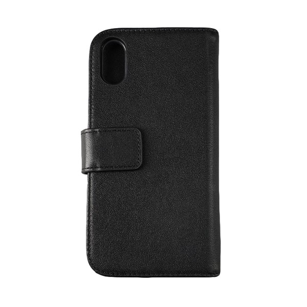iPhone X/XS Plånboksfodral Läder Rvelon - Svart Black