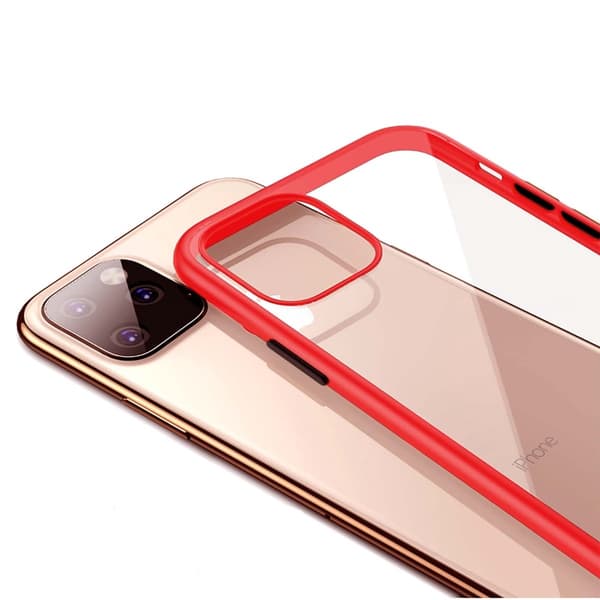 Stöttåligt Mobilskal iPhone 11 Pro Max - Röd/Transparent/Svart Röd