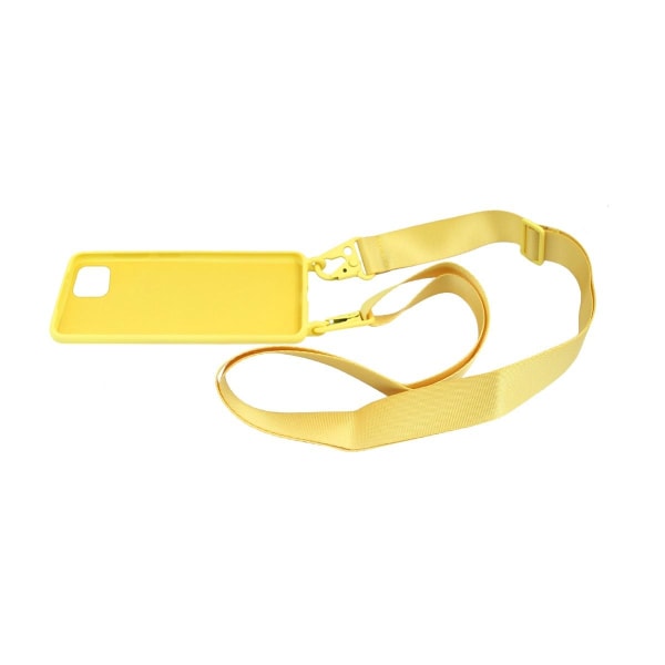 iPhone 11 Pro Max Silikonskal med Rem/Halsband - Gul Yellow