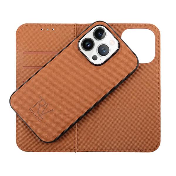 iPhone 14 Pro Max Plånboksfodral Magnet Rvelon - Brun Brun
