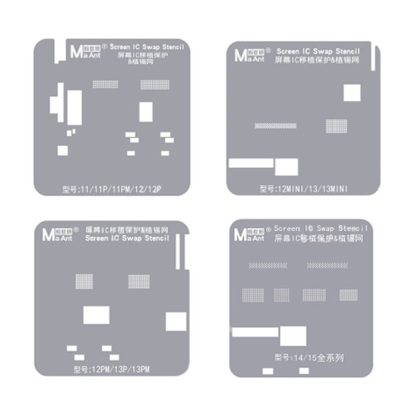 MaAnt Screen IC Polering Stencils för iPhone 11-15 Pro Max