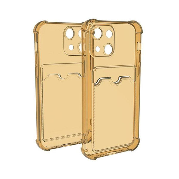 iPhone 13 Stöttåligt Skal med Korthållare - Gul Yellow