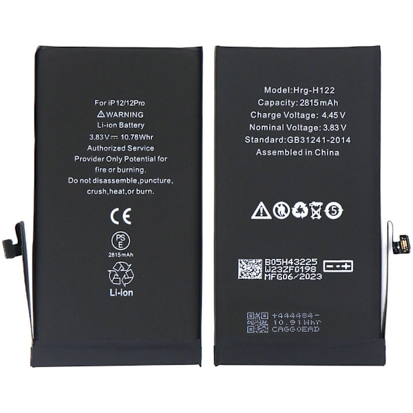 iPhone 12/12 Pro Batteri Hög Kvalité musta