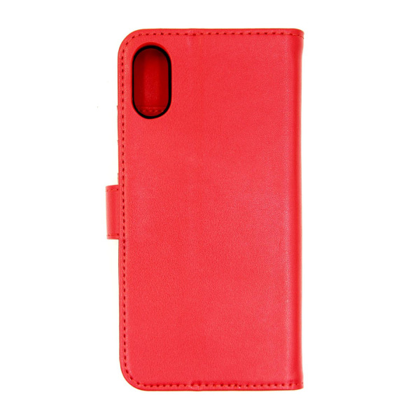 iPhone XR Plånboksfodral Läder med Stativ - Röd Red