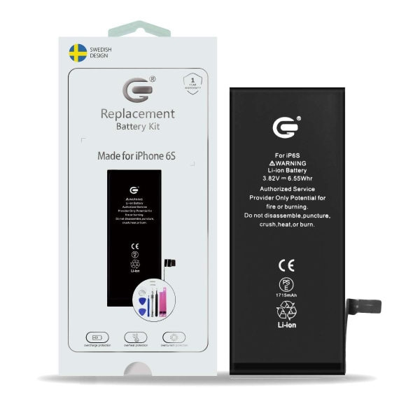 iPhone 6S Batteri Kit Black