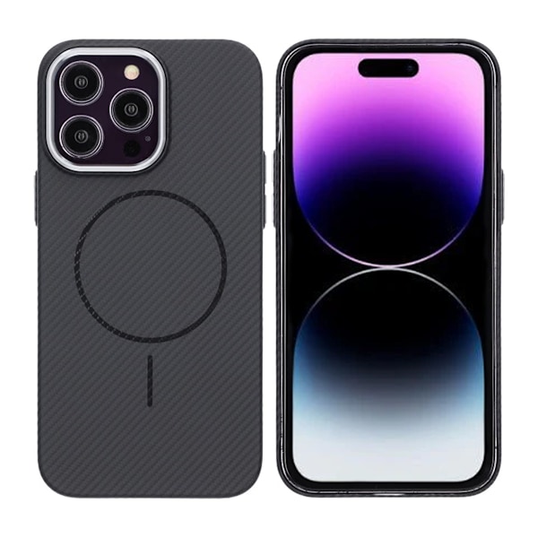 iPhone 14 Pro Max Mobilskal Carbonmönstrad - Svart Black