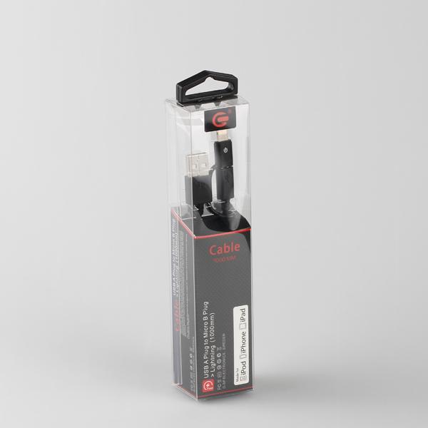 G-SP Micro-USB Kabel Lightning Adapter 1 meter - Svart Black