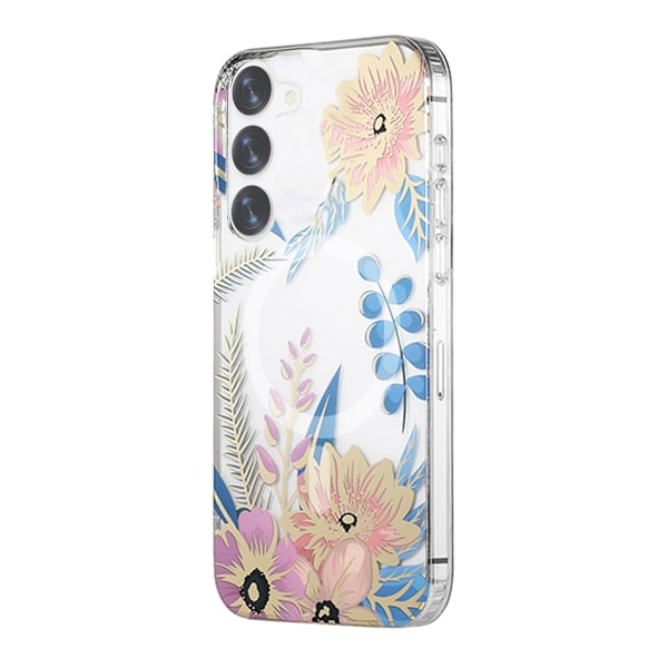 Samsung Galaxy S23 Mobilskal Magnet - Blommor Rosa/Blå multifärg