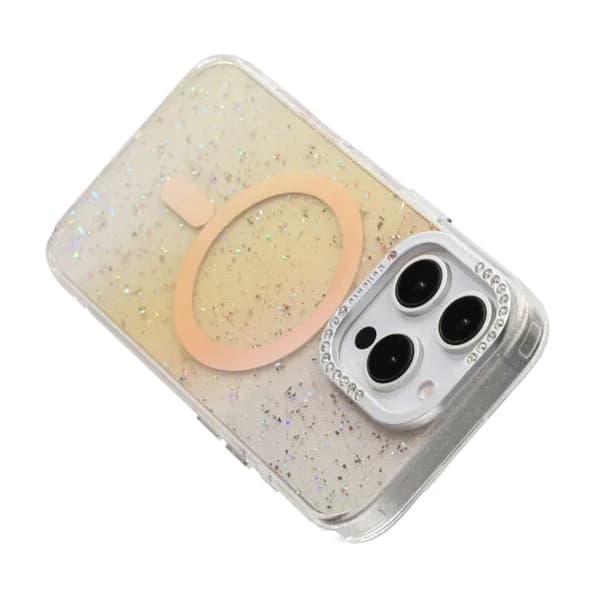 Glitrende MagSafe Cover med Kamerabeskyttelse til iPhone 16 Pro Max - Guld guld