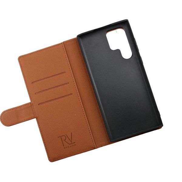 Samsung Galaxy S22 Ultra Plånboksfodral Magnet - Guldbrun Rosa guld