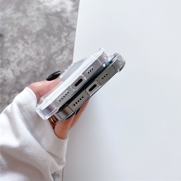 iPhone 12 Stöttåligt Skal med Korthållare - Grå Grey